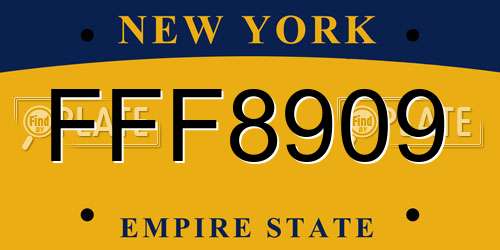 FFF8909 New York License Plate
