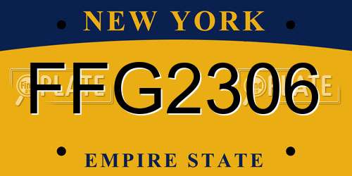 FFG2306 New York License Plate