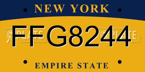 FFG8244 New York License Plate
