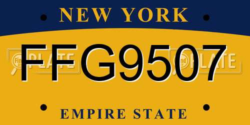 FFG9507 New York License Plate