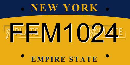 FFM1024 New York License Plate