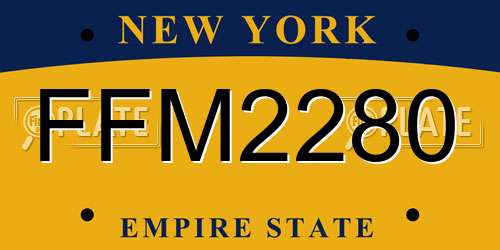 FFM2280 New York License Plate