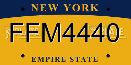FFM4440 New York License Plate