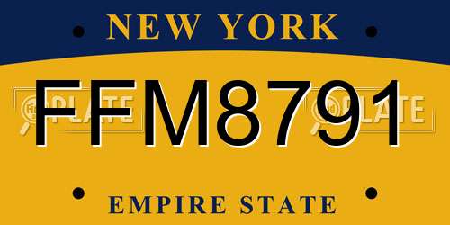 FFM8791 New York License Plate