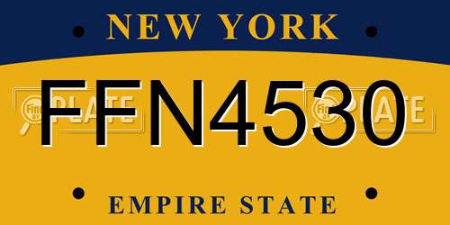 FFN4530 New York License Plate