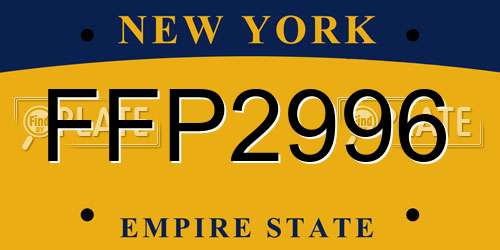 FFP2996 New York License Plate