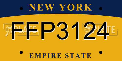 FFP3124 New York License Plate