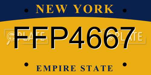 FFP4667 New York License Plate