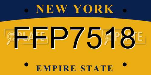 FFP7518 New York License Plate