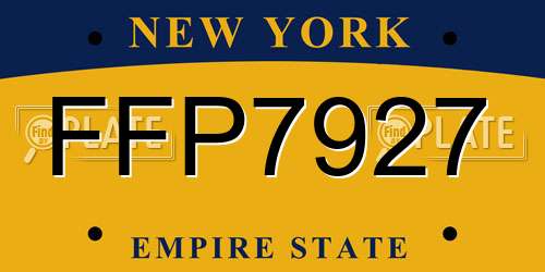 FFP7927 New York License Plate