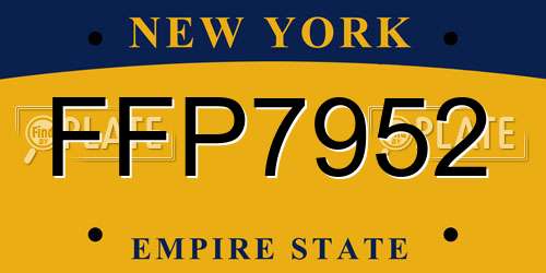 FFP7952 New York License Plate