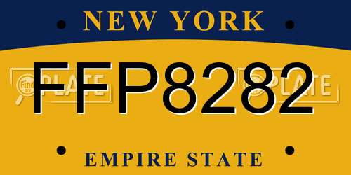 FFP8282 New York License Plate
