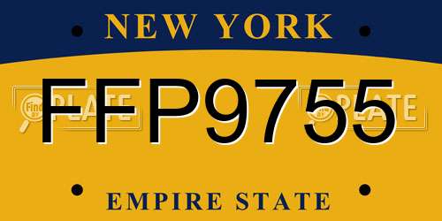 FFP9755 New York License Plate