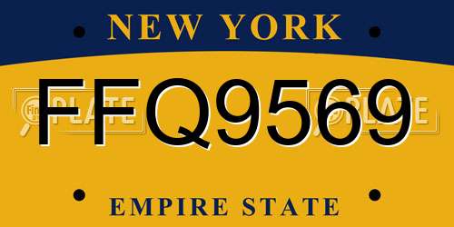 FFQ9569 New York License Plate