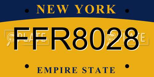 FFR8028 New York License Plate