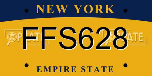 FFS628 New York License Plate