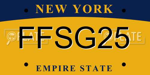 FFSG25 New York License Plate