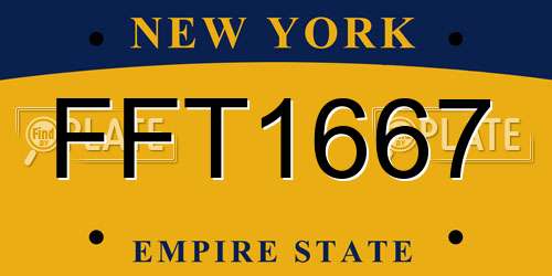 FFT1667 New York License Plate