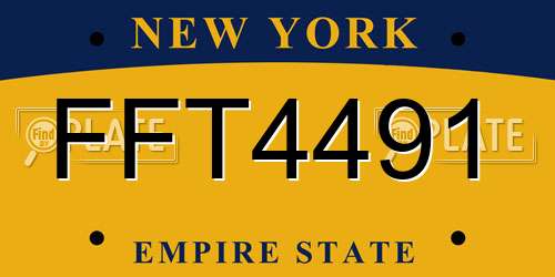 FFT4491 New York License Plate