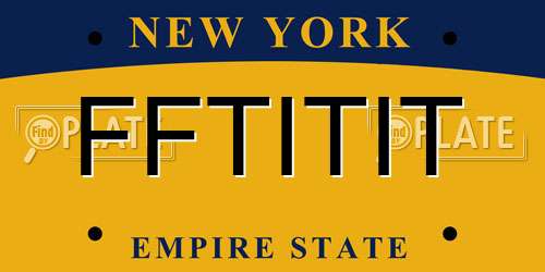 FFTITIT New York License Plate