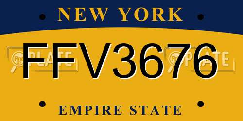FFV3676 New York License Plate