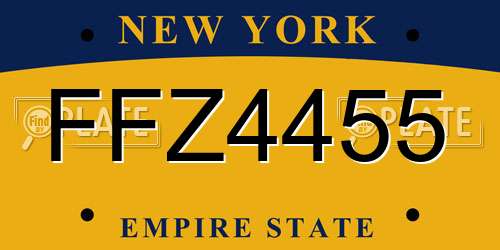 FFZ4455 New York License Plate