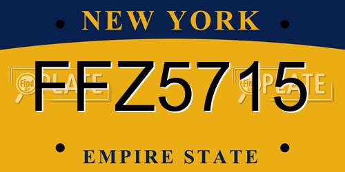 FFZ5715 New York License Plate