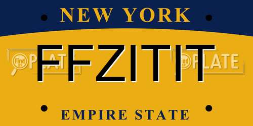 FFZITIT New York License Plate