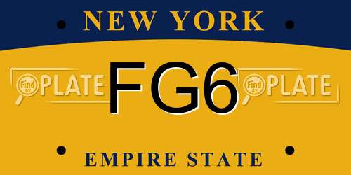 FG6 New York License Plate