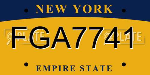 FGA7741 New York License Plate