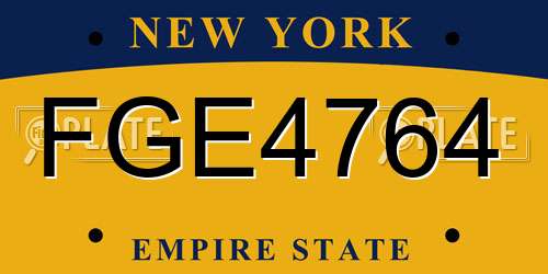FGE4764 New York License Plate