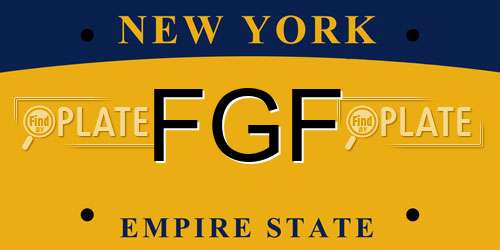 FGF New York License Plate