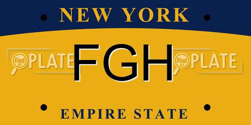 FGH New York License Plate