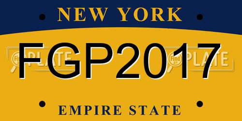 FGP2017 New York License Plate