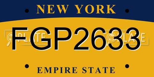 FGP2633 New York License Plate