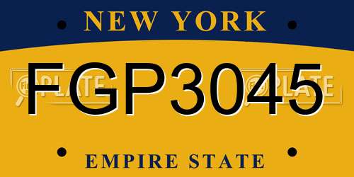 FGP3045 New York License Plate