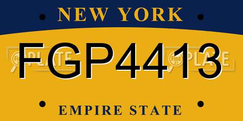 FGP4413 New York License Plate