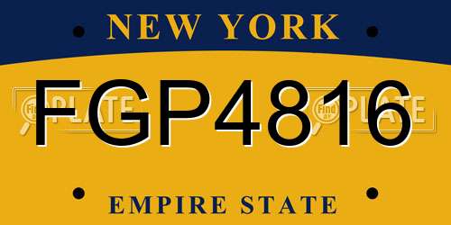 FGP4816 New York License Plate