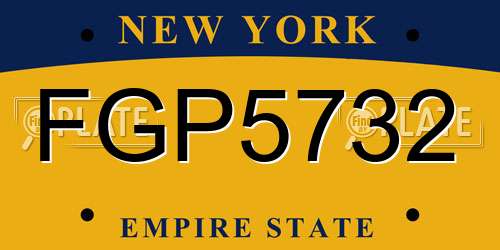 FGP5732 New York License Plate