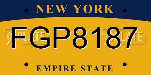 FGP8187 New York License Plate