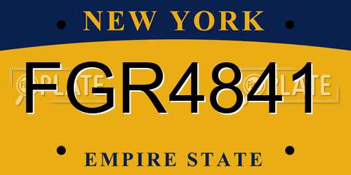 FGR4841 New York License Plate