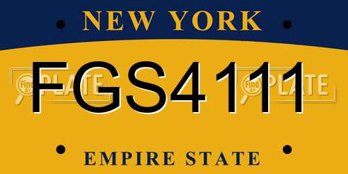 FGS4111 New York License Plate
