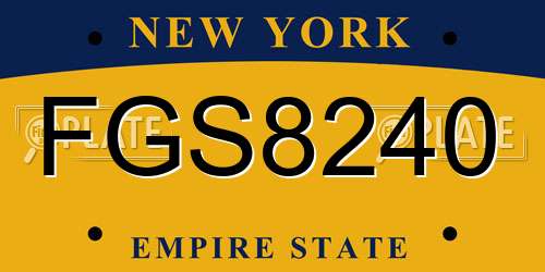 FGS8240 New York License Plate