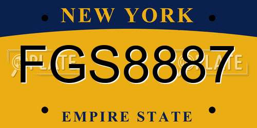 FGS8887 New York License Plate
