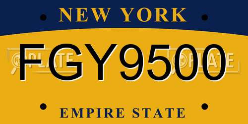 FGY9500 New York License Plate