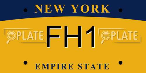 FH1 New York License Plate