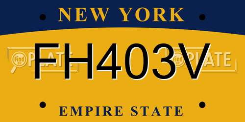 FH403V New York License Plate