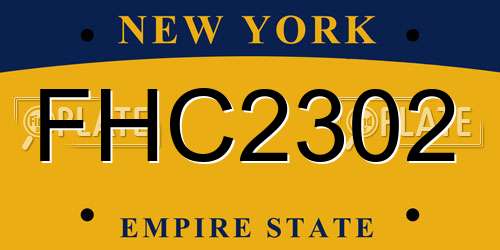 FHC2302 New York License Plate