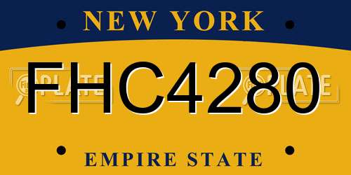FHC4280 New York License Plate