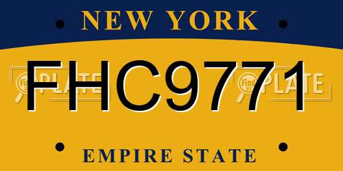 FHC9771 New York License Plate